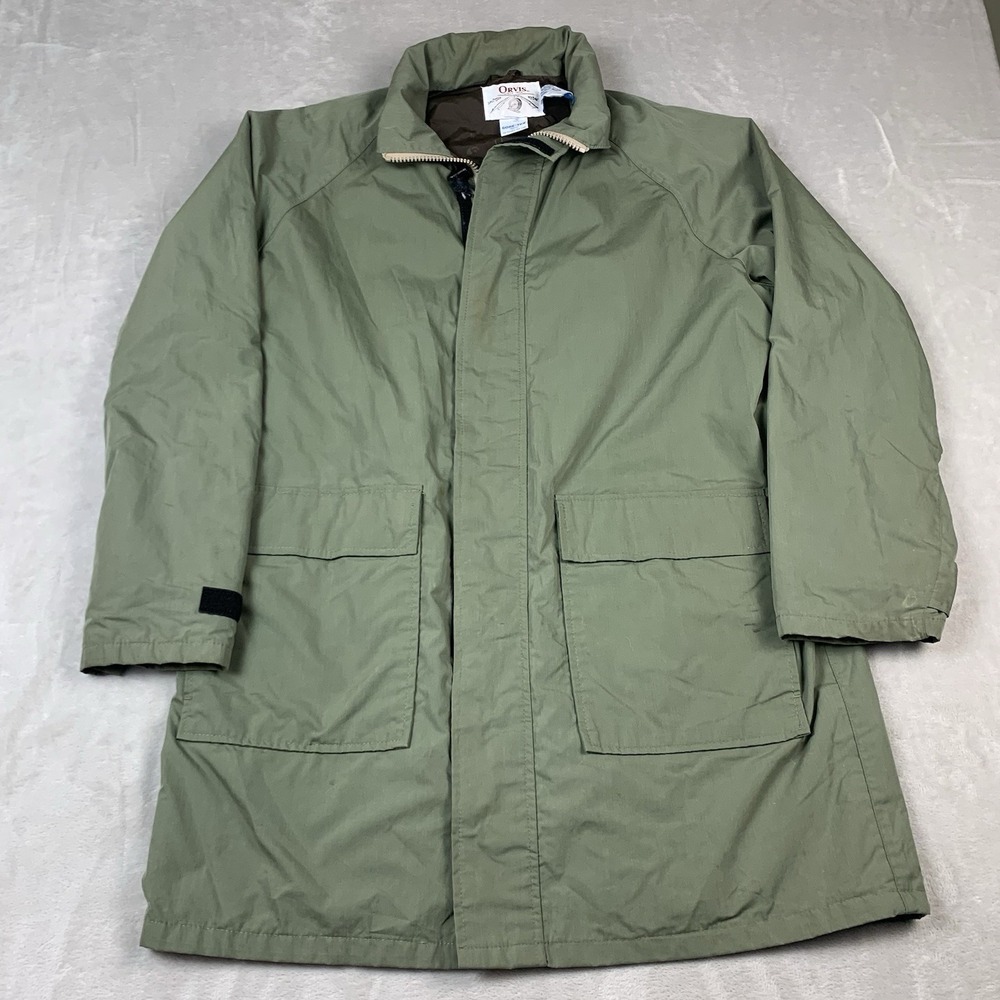 Orvis Gore-Tex Jacket XL Green Hood Vintage Lined Needs Cleaning* Windbreaker - Picture 2 of 9